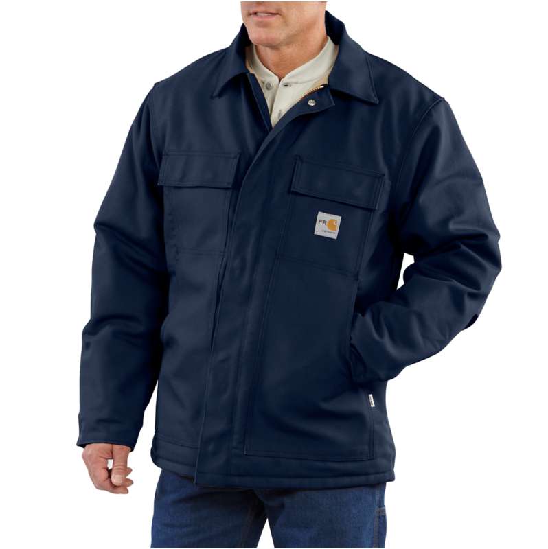 Carhartt  Dark Navy Flame-Resistant Duck Traditional Coat/Quilt-Lined - 3 Warmest Rating