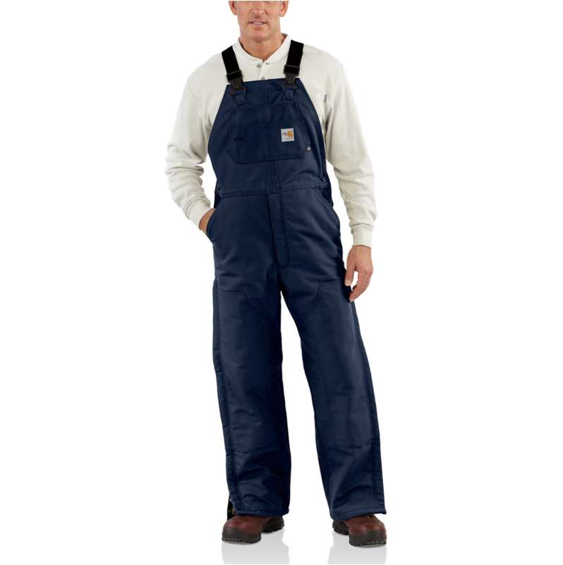 Carhartt  Dark Navy Flame-Resistant Duck Bib Overall/Quilt-Lined - 3 Warmest Rating