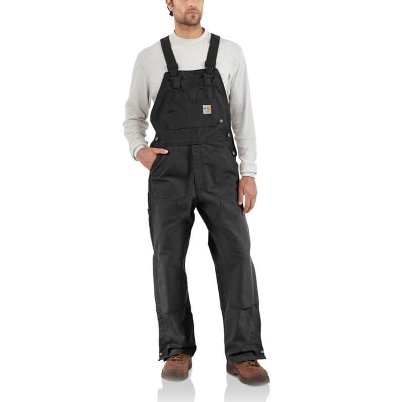 Carhartt  Black Flame-Resistant Duck Bib Overall/Unlined