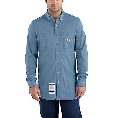 Carhartt Men's Medium Blue Flame-Resistant Force Cotton Hybrid Shirt