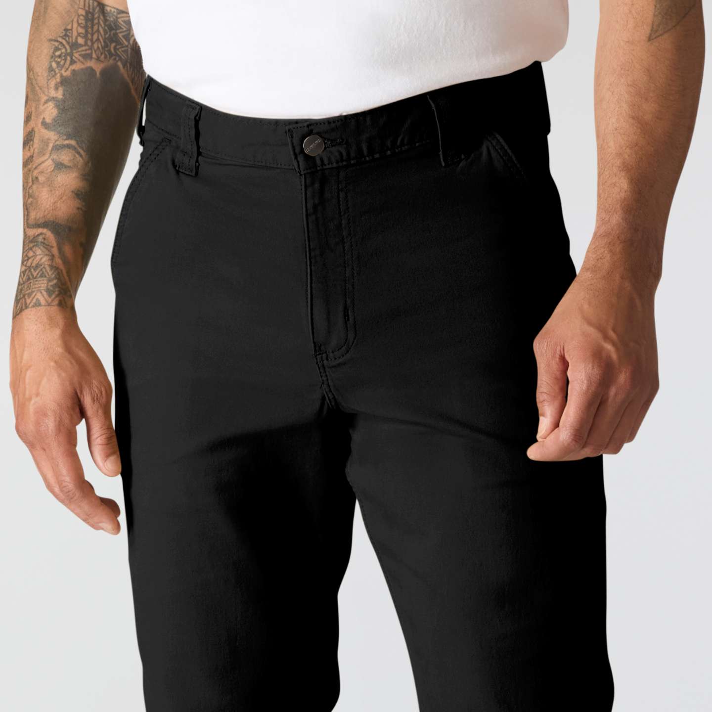 Мужские брюки Carhartt Relaxed Straight Rigby Dungaree, цвет: Чёрный — фото 3