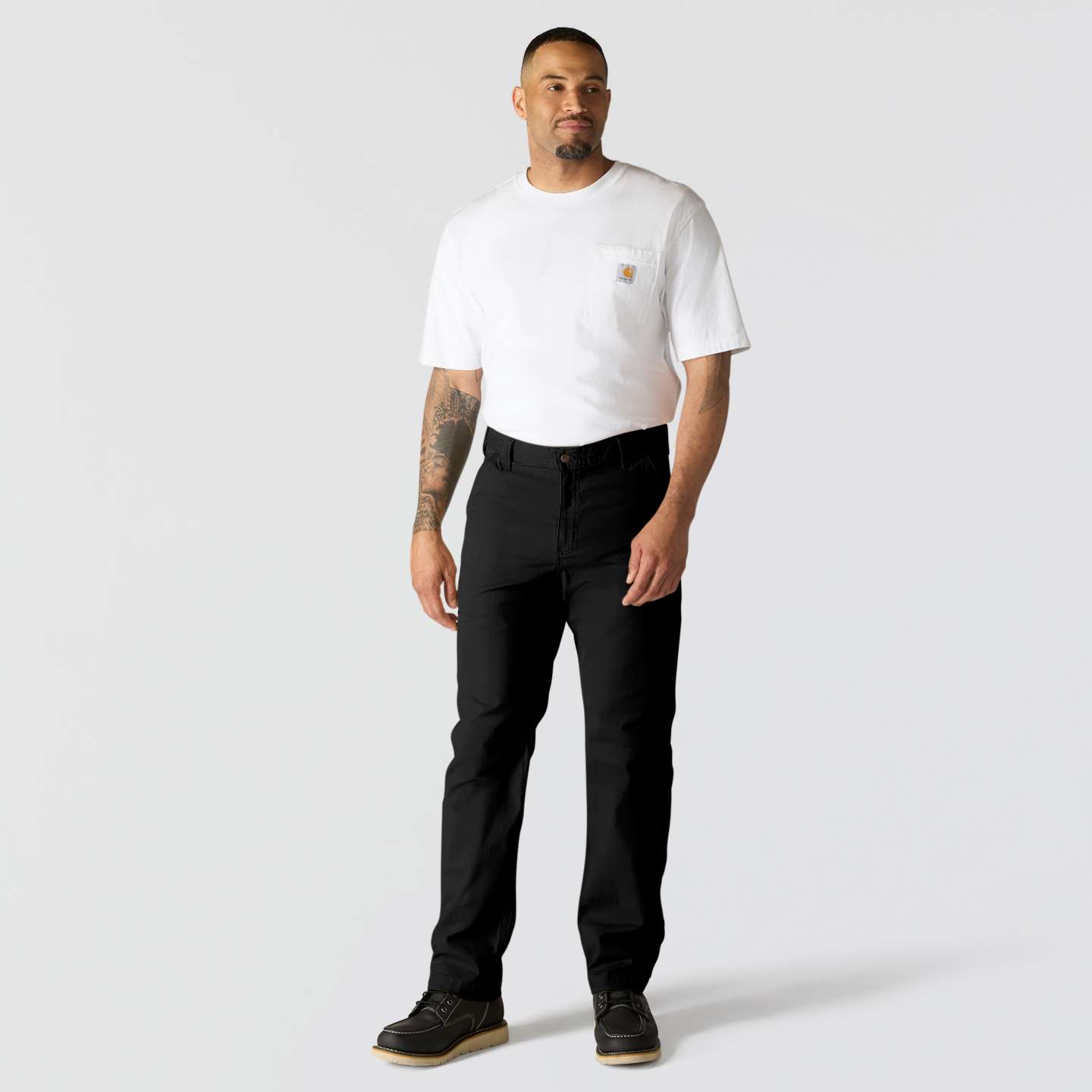 Мужские брюки Carhartt Relaxed Straight Rigby Dungaree, цвет: Чёрный — фото 4