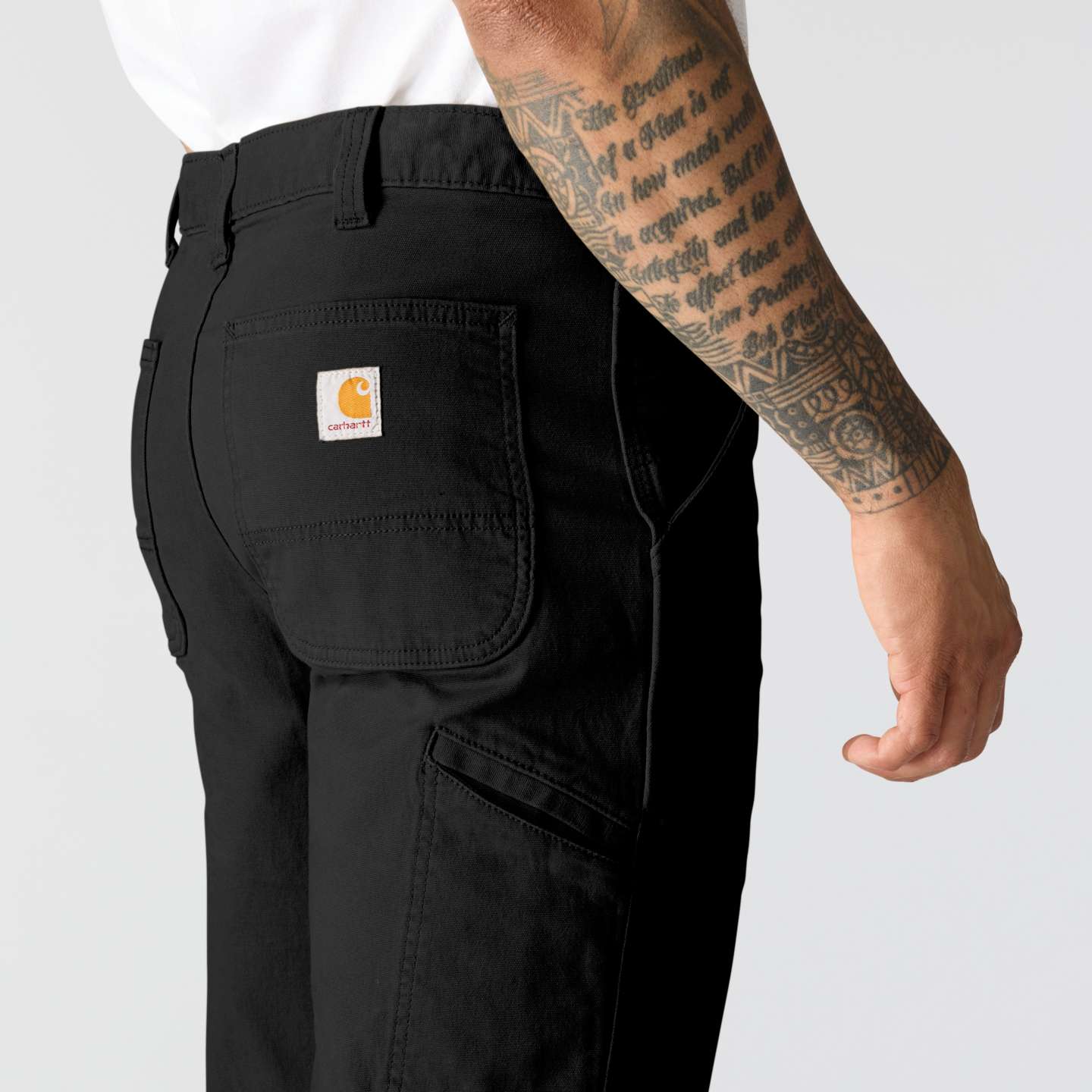 Мужские брюки Carhartt Relaxed Straight Rigby Dungaree, цвет: Чёрный — фото 6