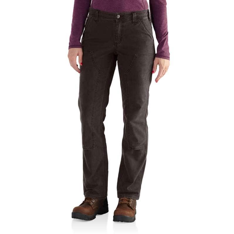 Carhartt  Dark Brown Women's Rugged Flex® Loose Fit Canvas Double-Front Work Pant