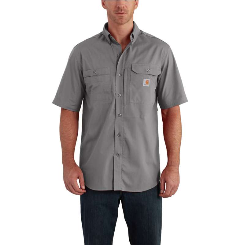 Carhartt  Asphalt Carhartt Force® Ridgefield Solid Short Sleeve Shirt