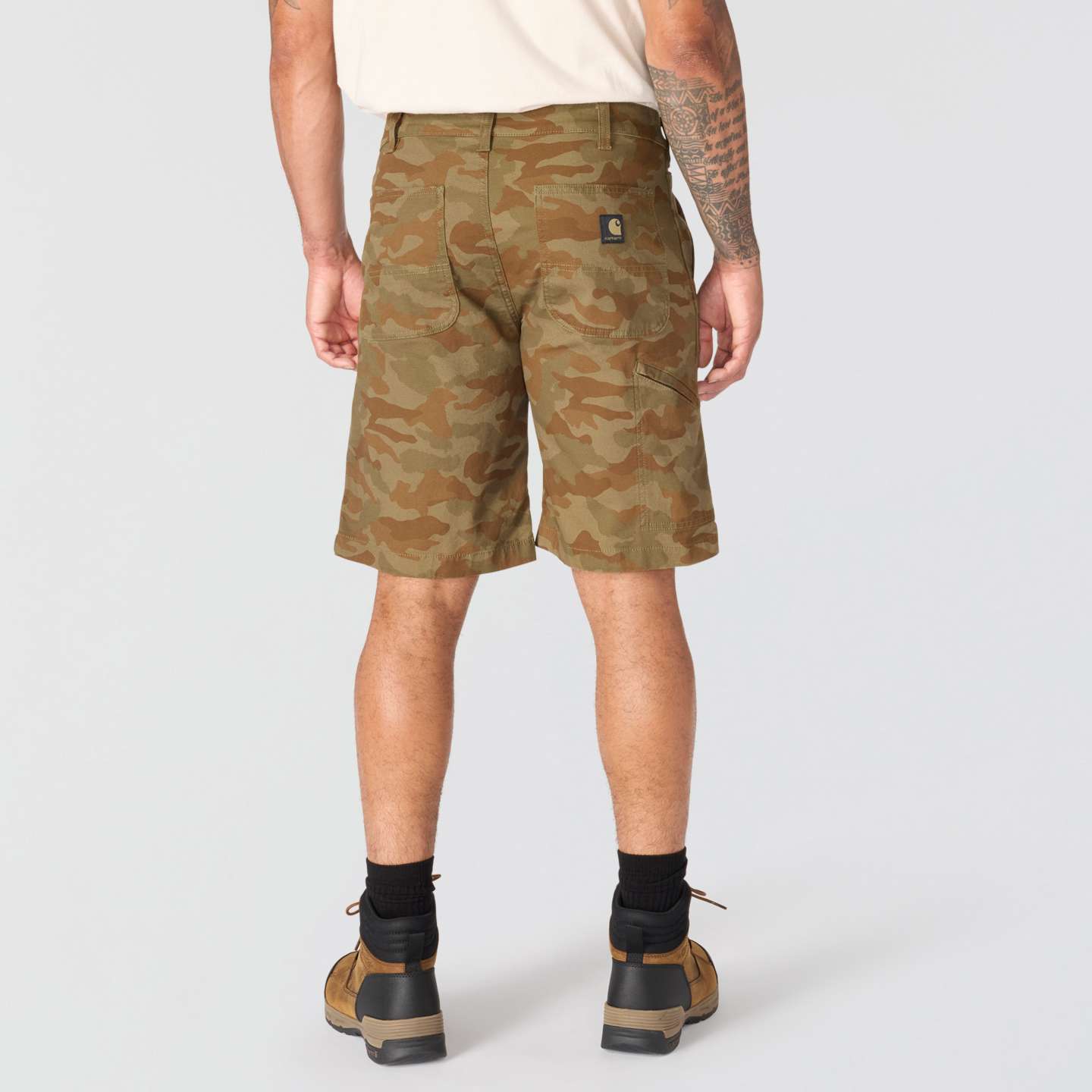 Мужские шорты Carhartt Relaxed 10" Rigby Dungaree Short, цвет: Армейский зелёный камуфляжный — фото 2