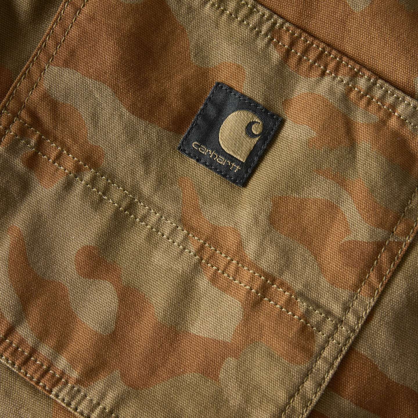 Мужские шорты Carhartt Relaxed 10" Rigby Dungaree Short, цвет: Армейский зелёный камуфляжный — фото 9