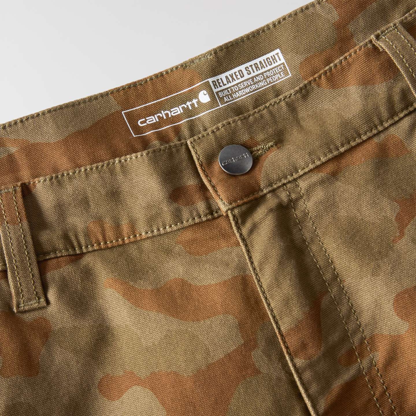 Мужские шорты Carhartt Relaxed 10" Rigby Dungaree Short, цвет: Армейский зелёный камуфляжный — фото 8