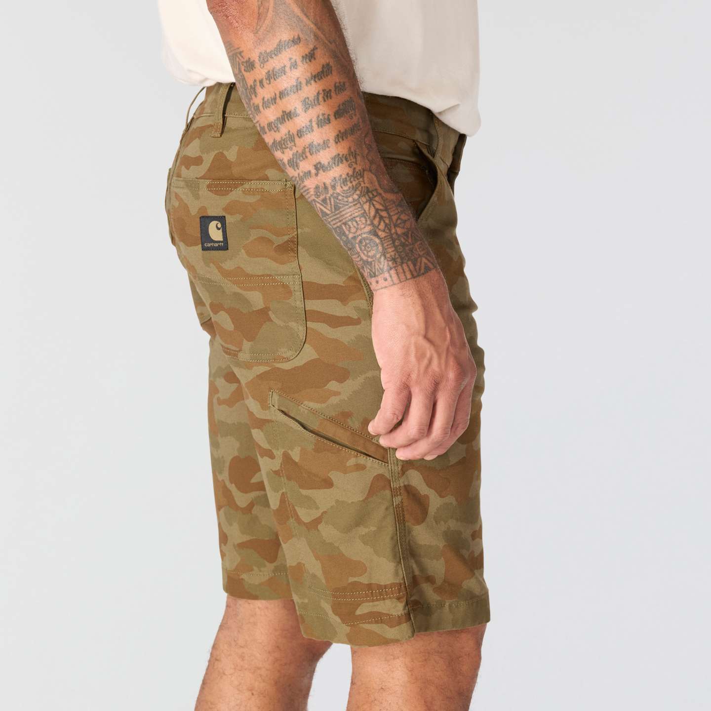 Мужские шорты Carhartt Relaxed 10" Rigby Dungaree Short, цвет: Армейский зелёный камуфляжный — фото 5