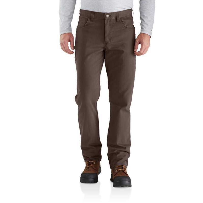 Carhartt  Dark Coffee Men's 5-Pocket Pant - Relaxed Fit - Rugged Flex® - Canvas