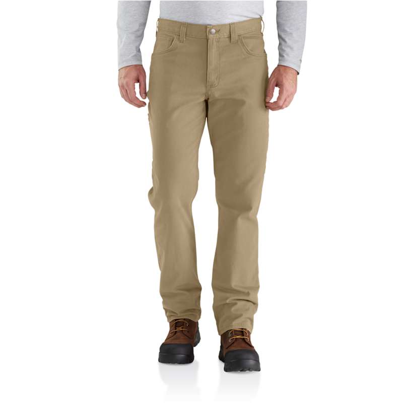 Carhartt  Dark Khaki Men's 5-Pocket Pant - Relaxed Fit - Rugged Flex® - Canvas