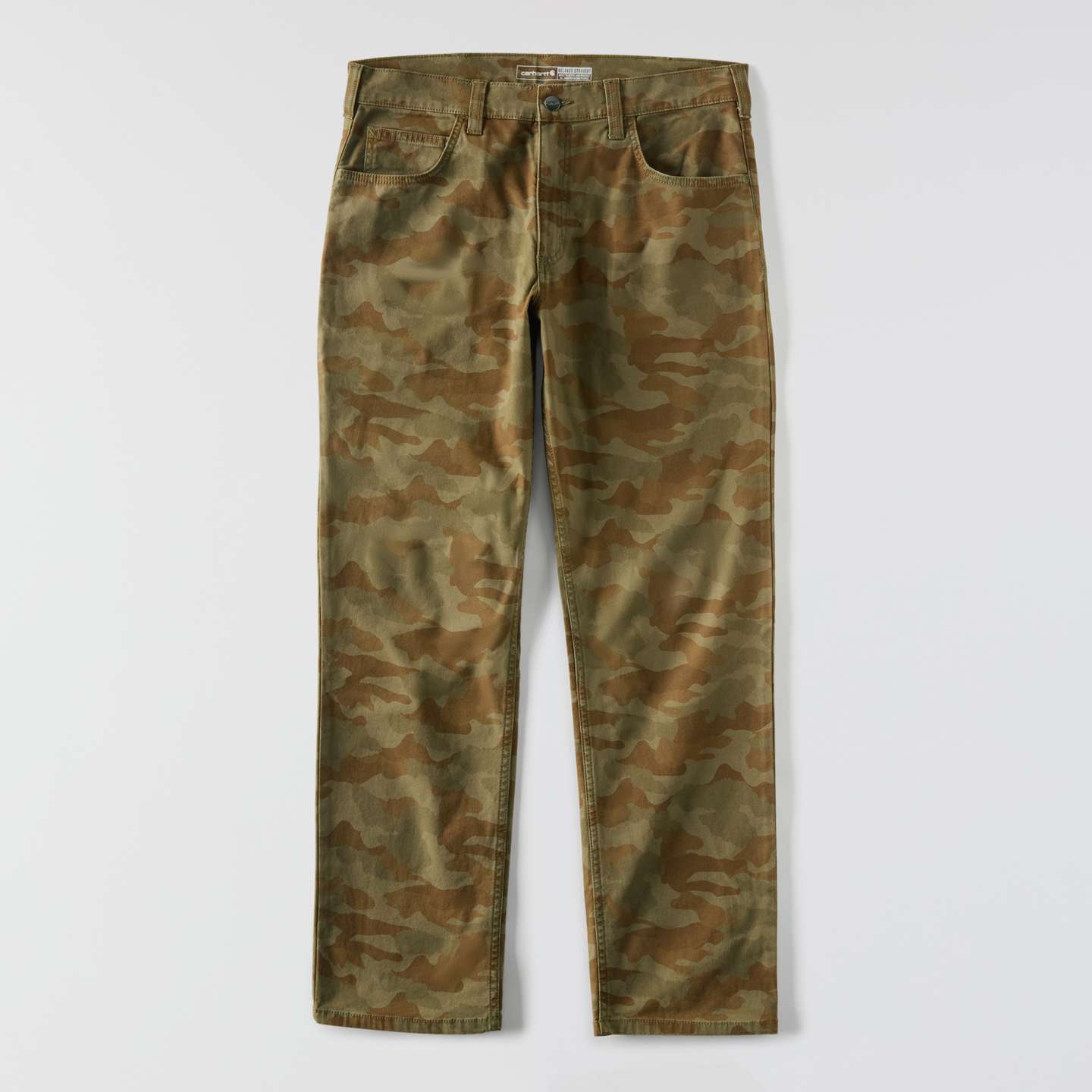 Мужские брюки Carhartt Relaxed Straight Rigby Pant, цвет: Армейский зелёный камуфляжный — фото 10