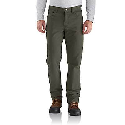 Carhartt Men's Dark Khaki Rugged Flex® Relaxed Fit Canvas 5-Pocket Work Pant