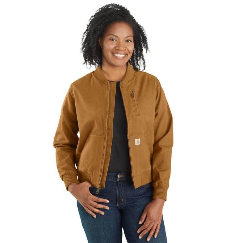 Carhartt  Carhartt Brown Women's Rugged Flex® Relaxed Fit Canvas Jacket