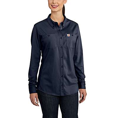 Carhartt Women's Dark Navy Women's Flame-Resistant Force Cotton Hybrid Shirt