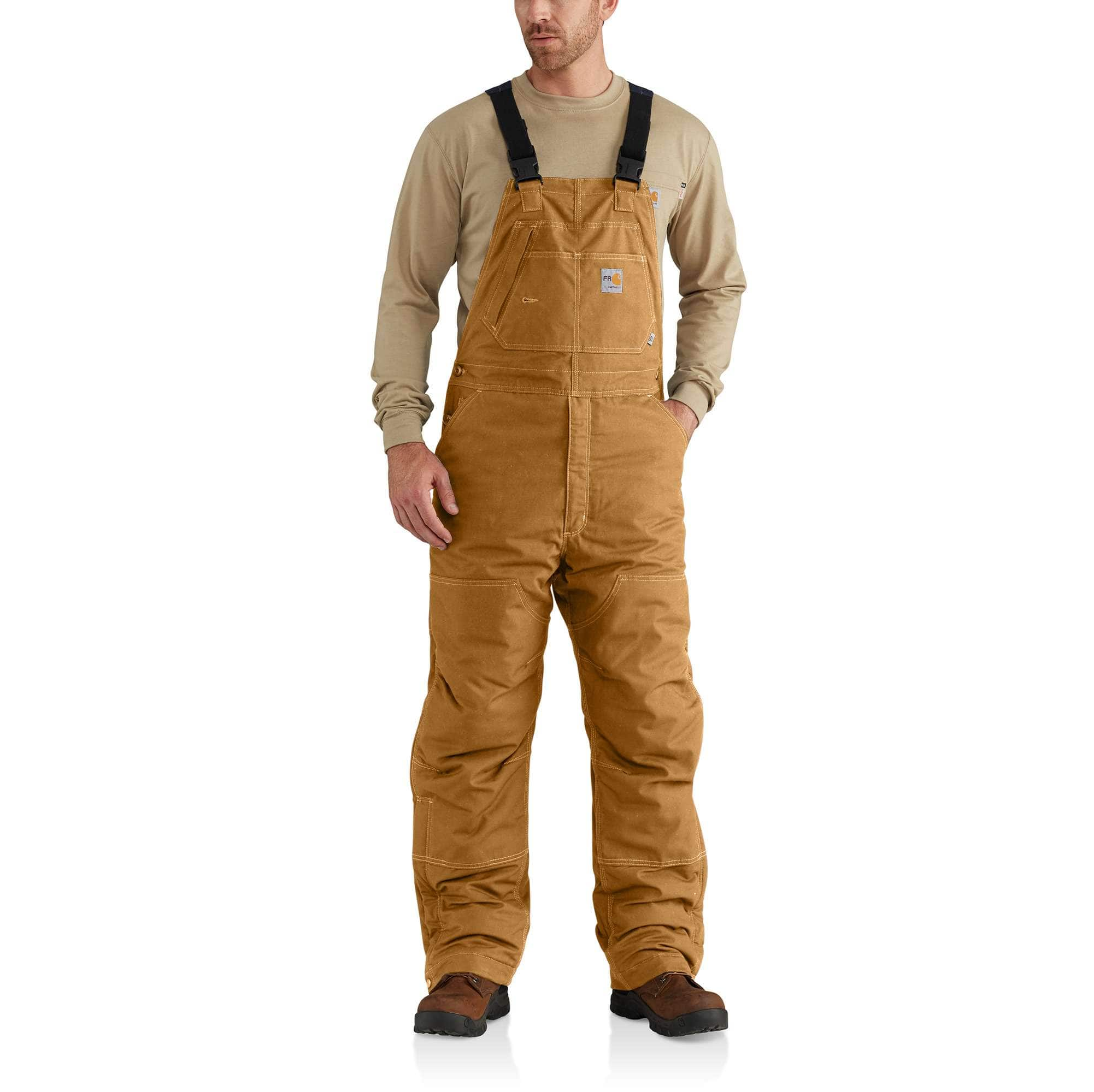 Carhartt Men&s Quilt-Lined Washed Duck Bib Overalls