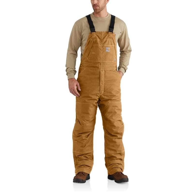 Carhartt  Carhartt Brown Flame-Resistant Quick Duck® Bib Overall/Quilt-Lined
