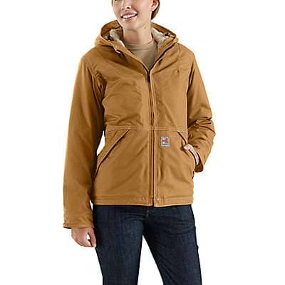 Carhartt Womens's Carhartt Brown Women's Flame-Resistant Full Swing® Quick Duck® Jacket/Sherpa-Lined - 3 Warmest Rating