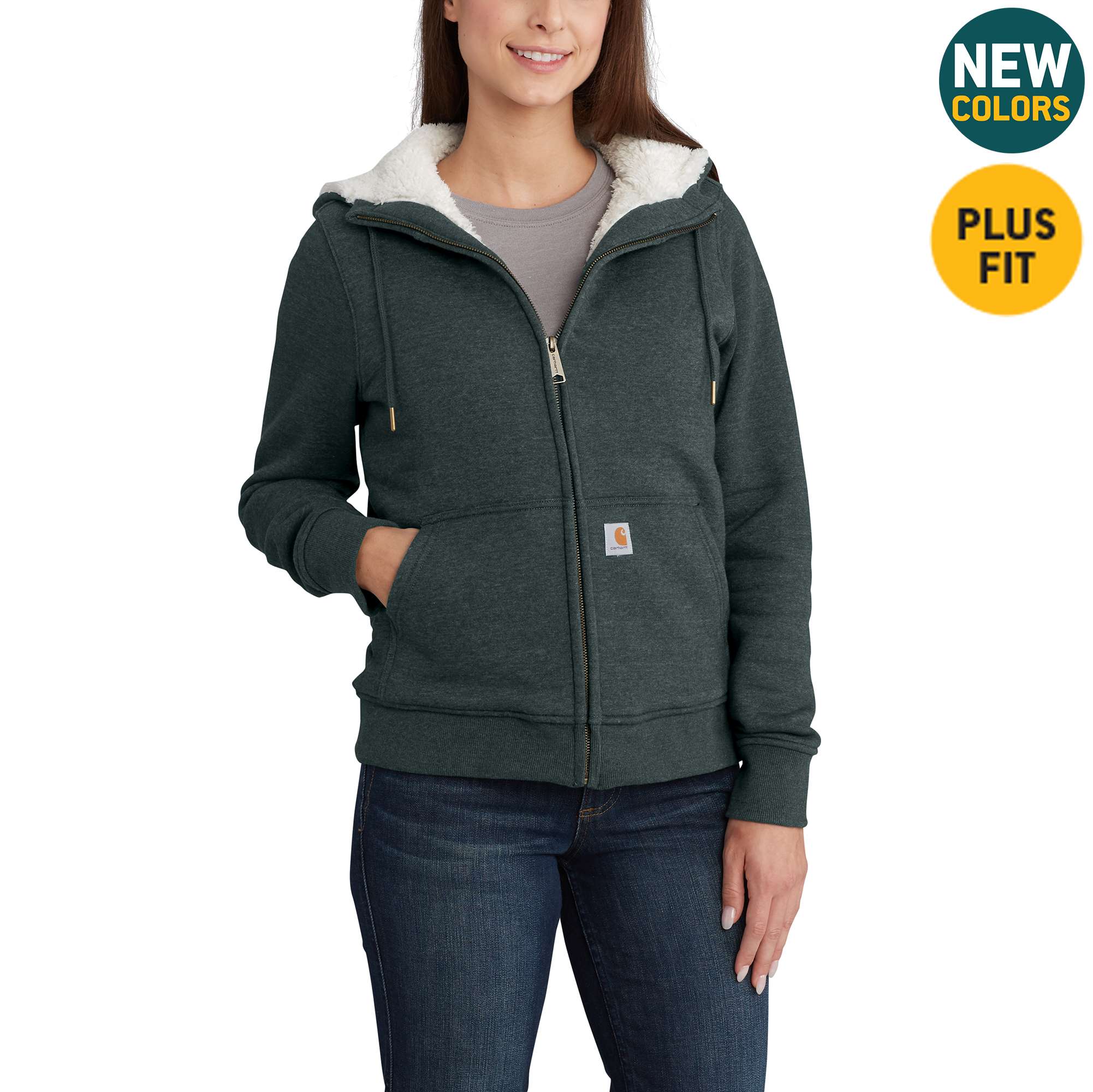 zip up fleece lined hoodie