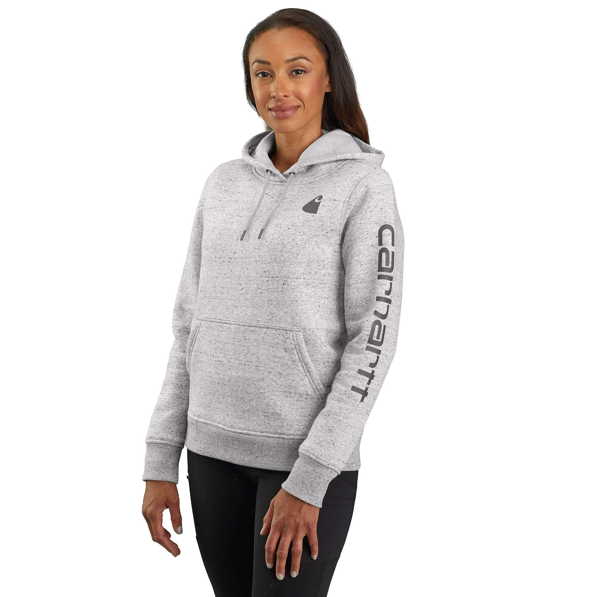 Women's Relaxed Fit Midweight Logo Sleeve Graphic Hoodie