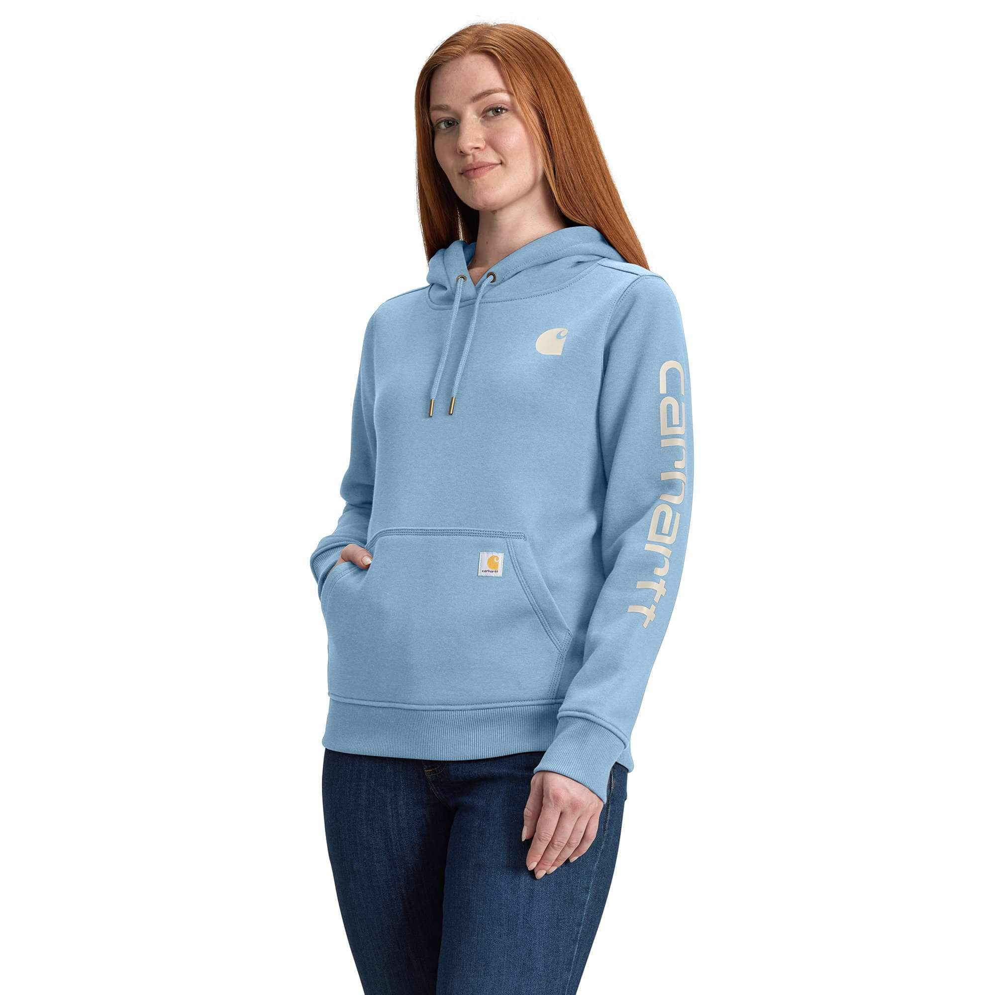 Women's Relaxed Fit Midweight Logo Sleeve Graphic Hoodie