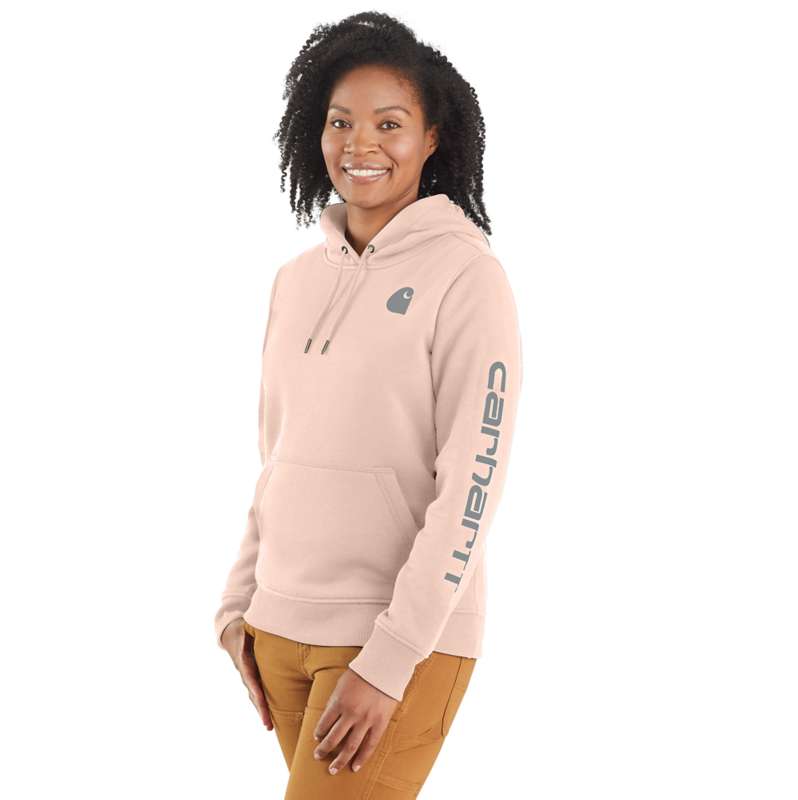 Carhartt  Georgia Peach Women's Relaxed Fit Midweight Logo Sleeve Graphic Hoodie