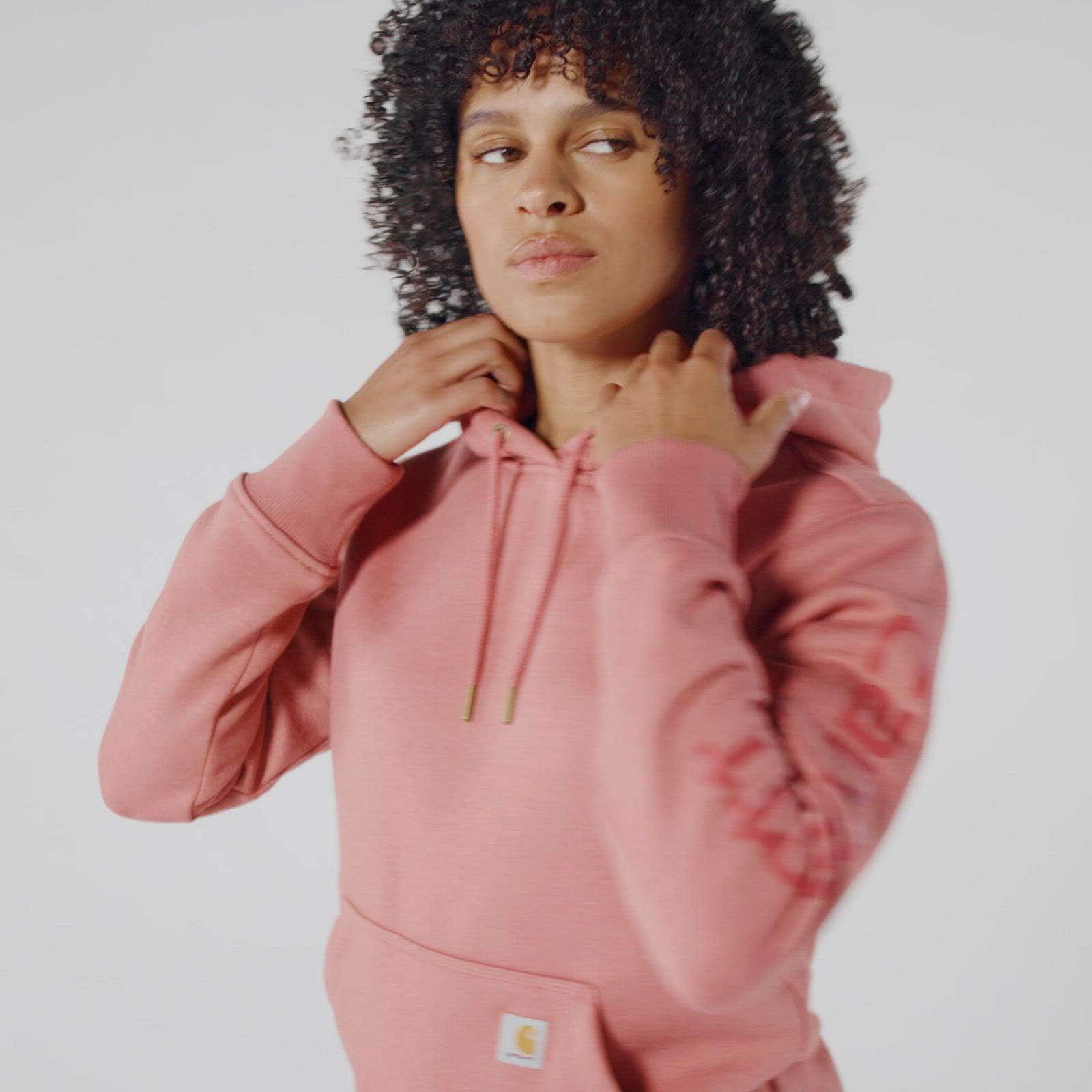 Additional thumbnail 2 of Women's Relaxed Fit Midweight Logo Sleeve Graphic Hoodie