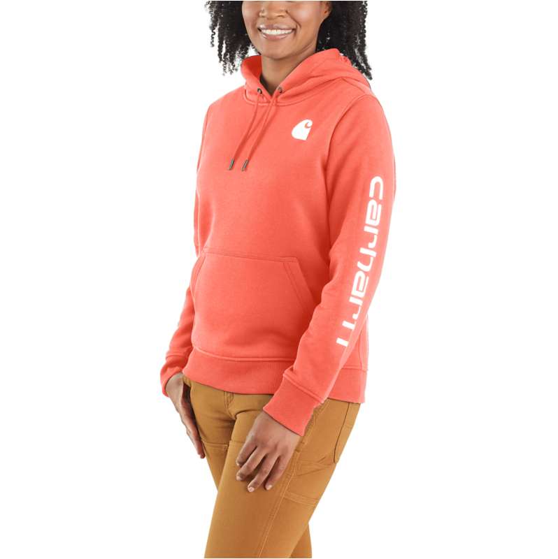 Women's Relaxed Fit Midweight Logo Sleeve Graphic Hoodie