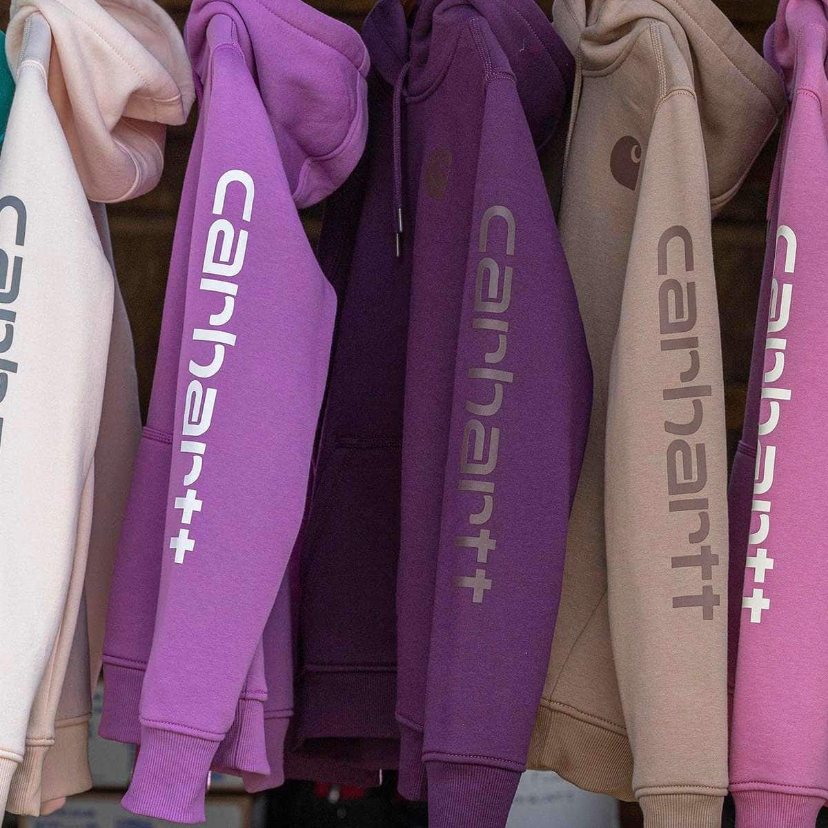 Additional thumbnail 3 of Women's Relaxed Fit Midweight Logo Sleeve Graphic Hoodie