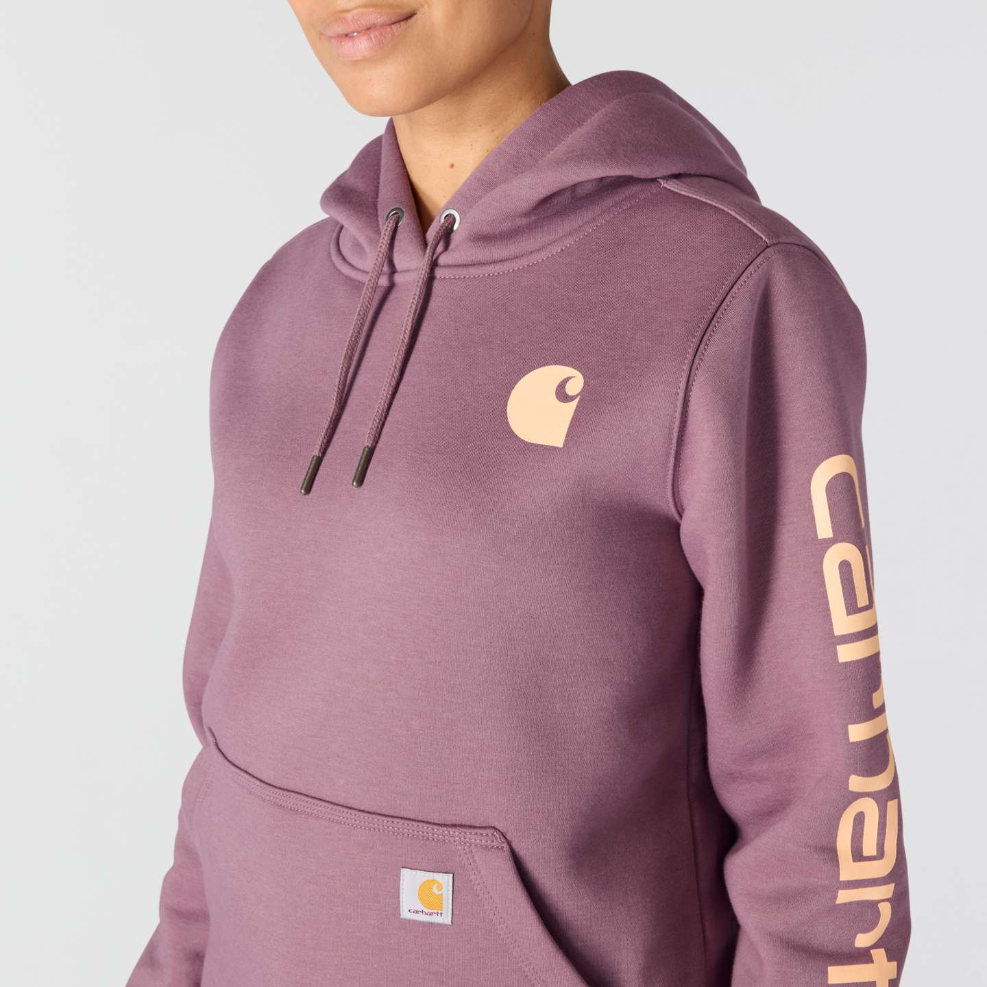 Женский свитшот Carhartt Iconic Clarksburg Logo, цвет: Пепельный ягодный меланжевый — фото 3