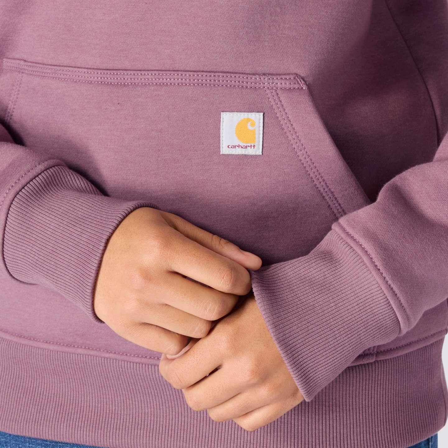 Женский свитшот Carhartt Iconic Clarksburg Logo, цвет: Пепельный ягодный меланжевый — фото 4