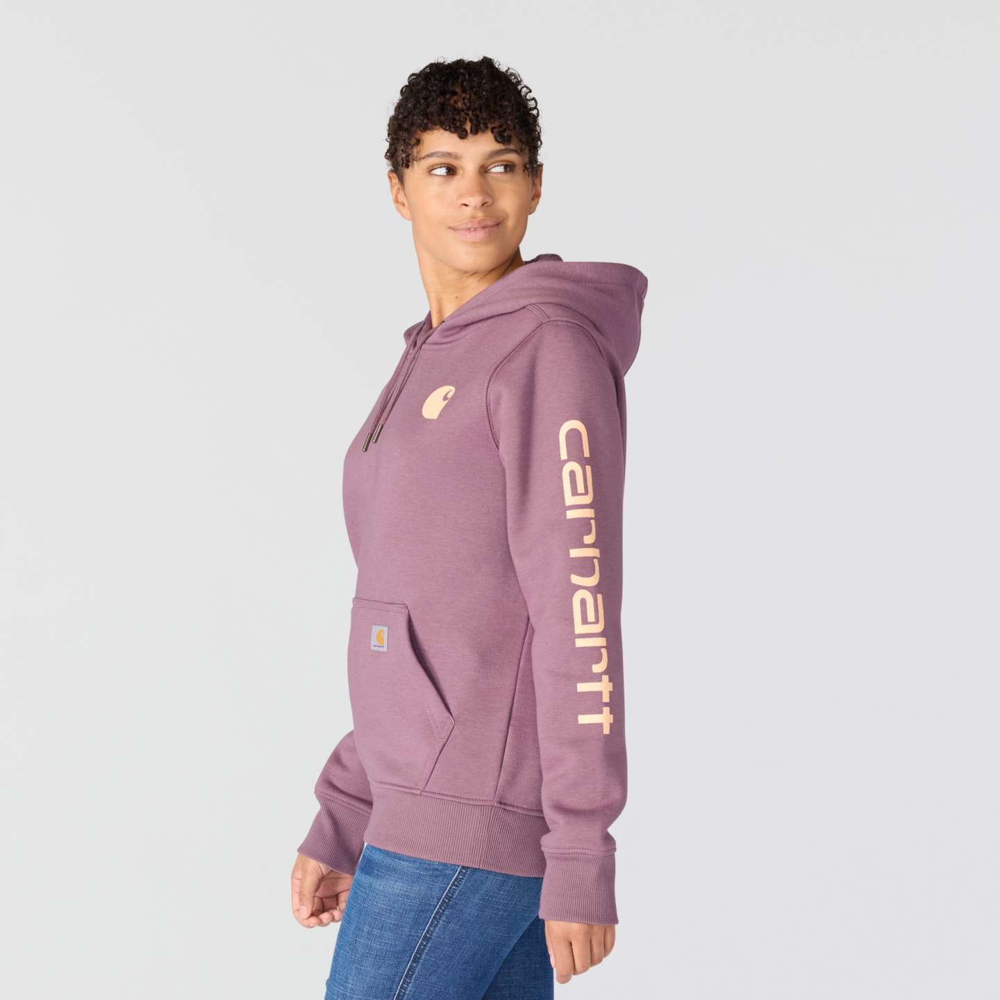Женский свитшот Carhartt Iconic Clarksburg Logo, цвет: Пепельный ягодный меланжевый — фото 2