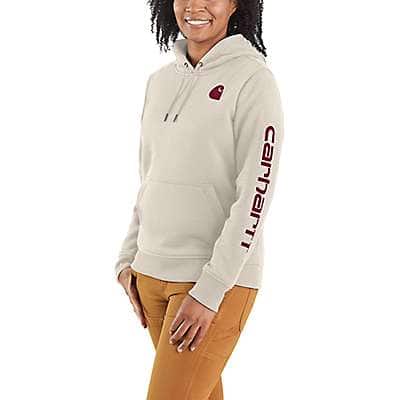 Carhartt Women's Carbon Heather Women's Relaxed Fit Midweight Logo Sleeve Graphic Hoodie
