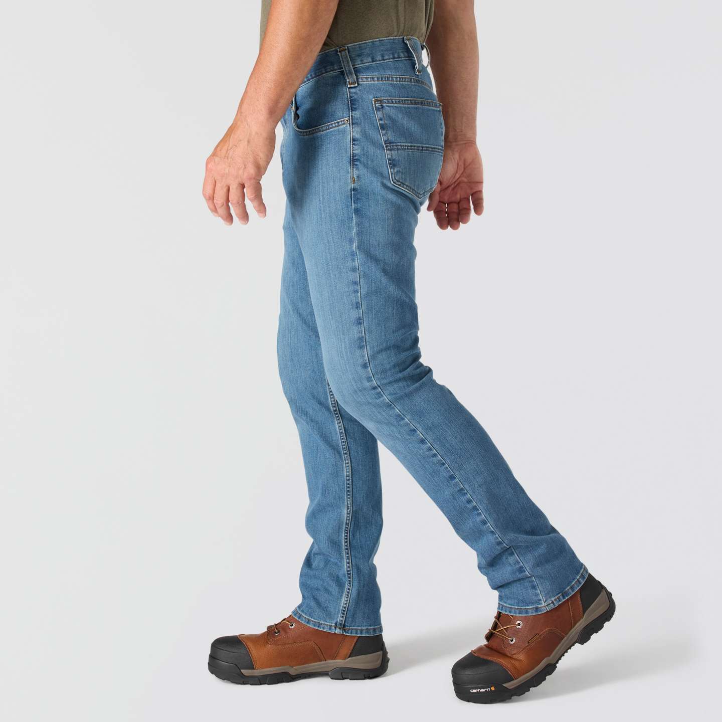 Мужские джинсы Carhartt Relaxed Straight Rugged Flex™ Jean, цвет: Coldwater — фото 3