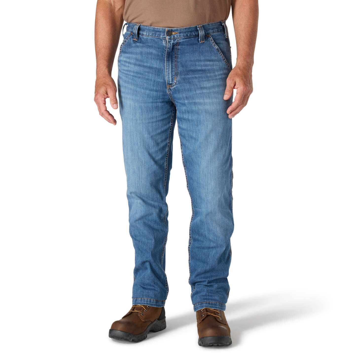 Мужские брюки Carhartt Relaxed Straight Rugged Flex™ Denim Dungaree, цвет: Houghton — фото 1