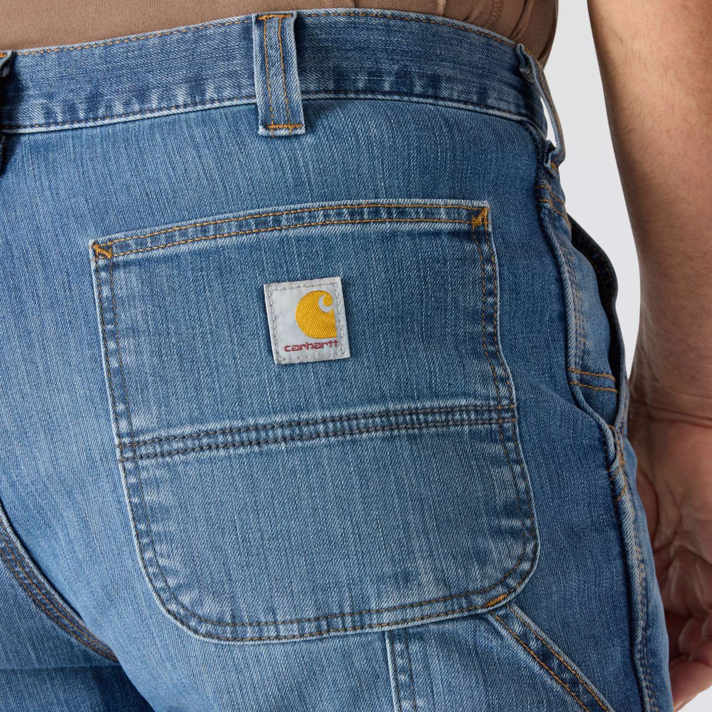 Мужские брюки Carhartt Relaxed Straight Rugged Flex™ Denim Dungaree, цвет: Houghton — фото 5