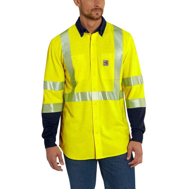 Carhartt  Brite Lime Flame-Resistant High-Visibility Force Hybrid Shirt-Class 3