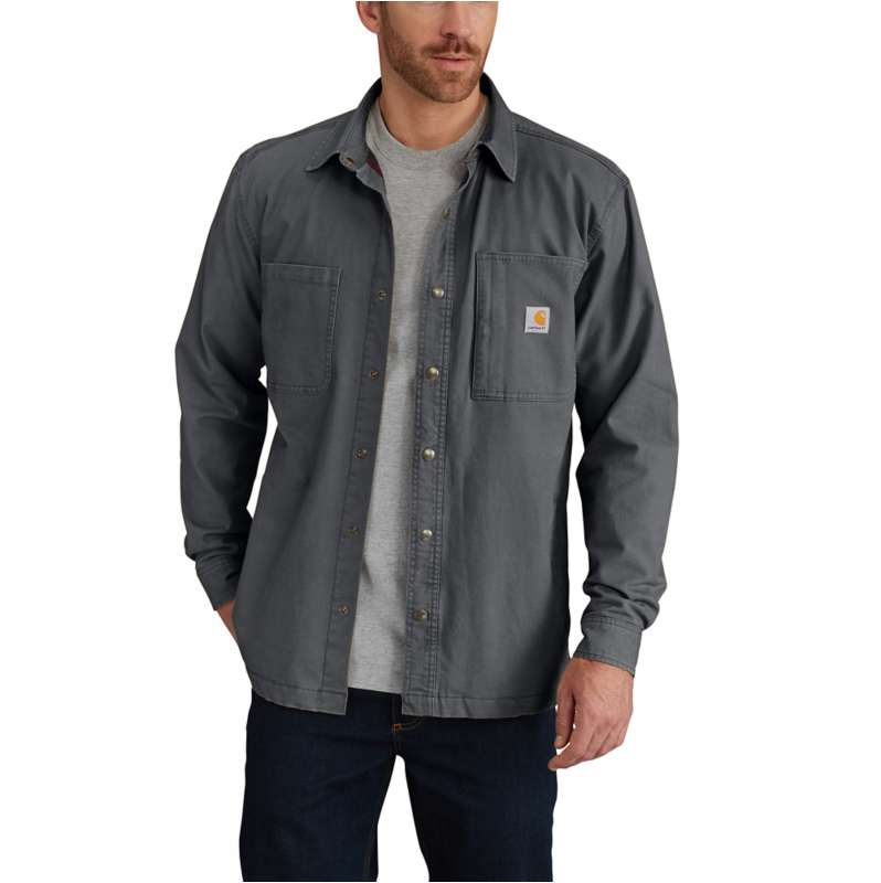 Carhartt  Shadow Rugged Flex® Relaxed Fit Canvas Fleece-Lined Snap-Front Shirt Jac
