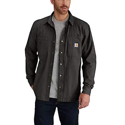 Carhartt Men's Peat Rugged Flex® Relaxed Fit Canvas Fleece-Lined Snap-Front Shirt Jac