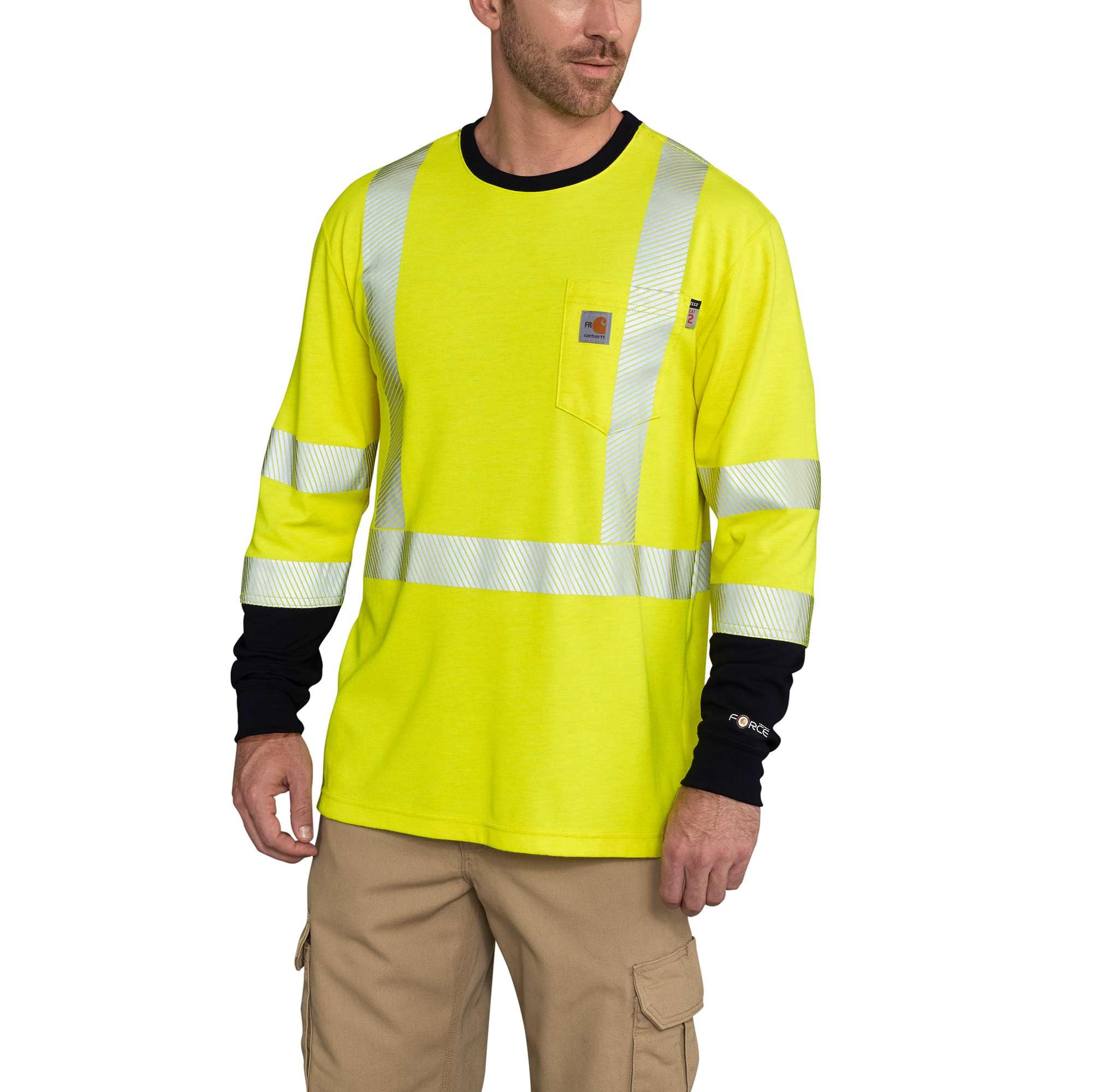 Tommer Mens High Visibility Crew Neck Work Wear Reflective Sweatshirt M-3XL
