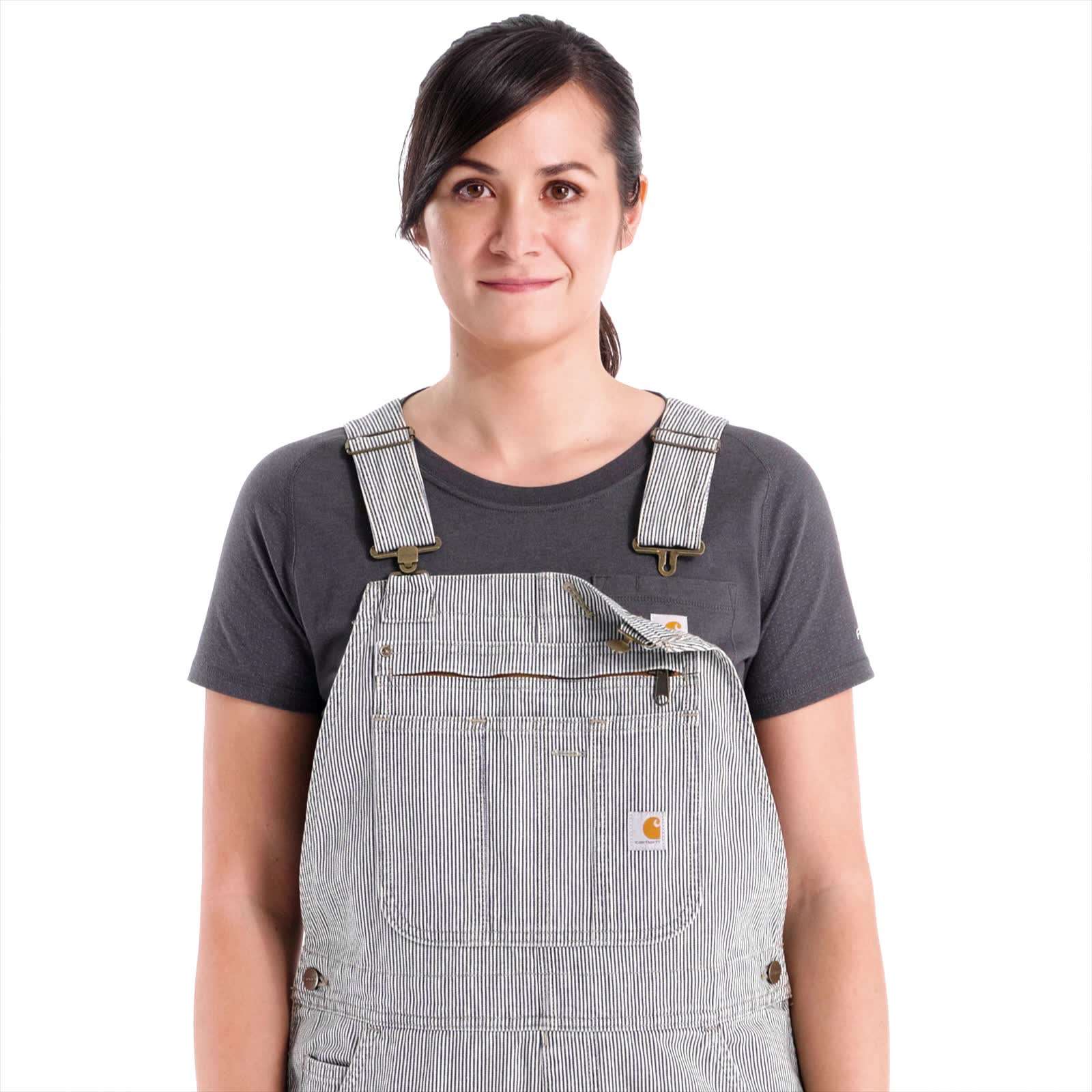 Additional thumbnail 3 of Women's Relaxed Fit Denim Railroad Stripe Bib Overall