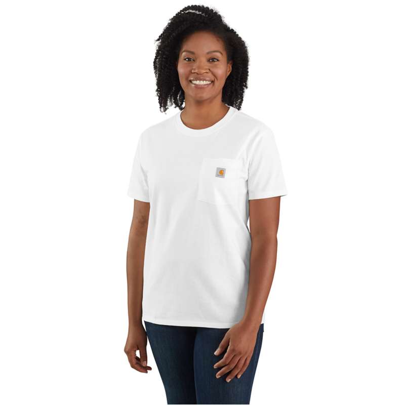 Carhartt  White Women's Loose Fit Heavyweight Short-Sleeve Pocket T-Shirt