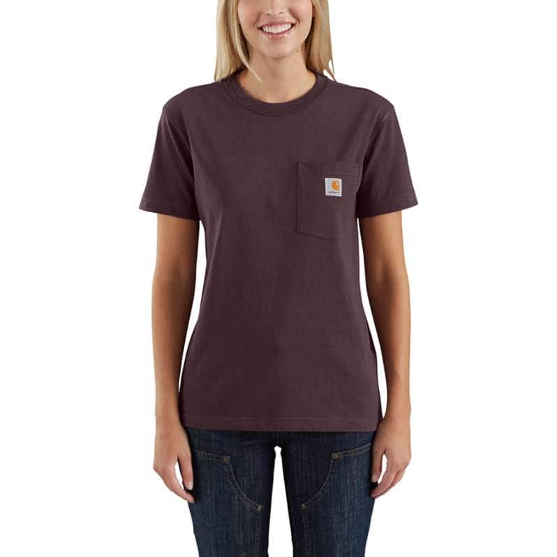 Carhartt  Deep Wine Women's Loose Fit Heavyweight Short-Sleeve Pocket T-Shirt