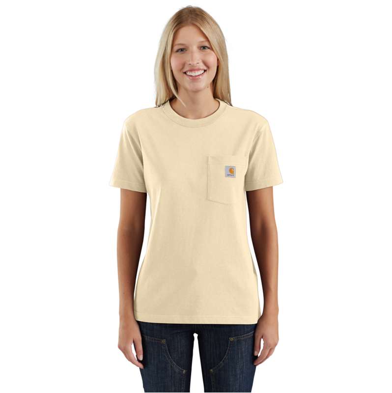 Carhartt  Oat Milk Women's Loose Fit Heavyweight Short-Sleeve Pocket T-Shirt