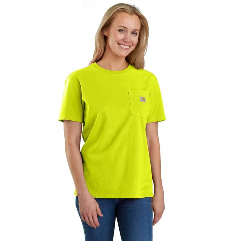Carhartt  Brite Lime Women's Loose Fit Heavyweight Short-Sleeve Pocket T-Shirt