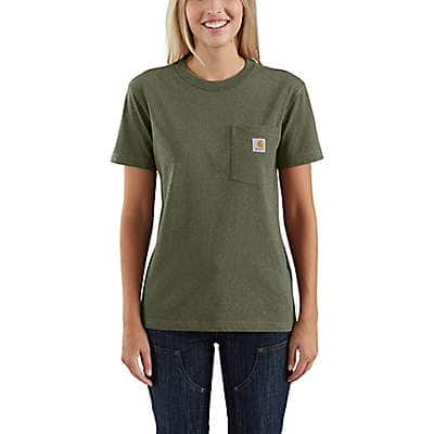 Carhartt Women's Marine Blue Women's Loose Fit Heavyweight Short-Sleeve Pocket T-Shirt