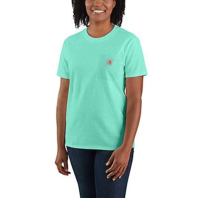 Carhartt Women's Sea Green Heather Women's Loose Fit Heavyweight Short-Sleeve Pocket T-Shirt