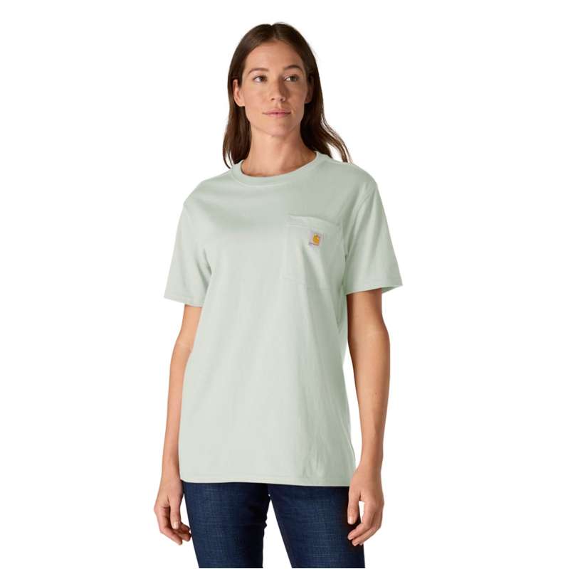 Carhartt  Smoked Teal Women's Iconic K87 Pocket T-Shirt