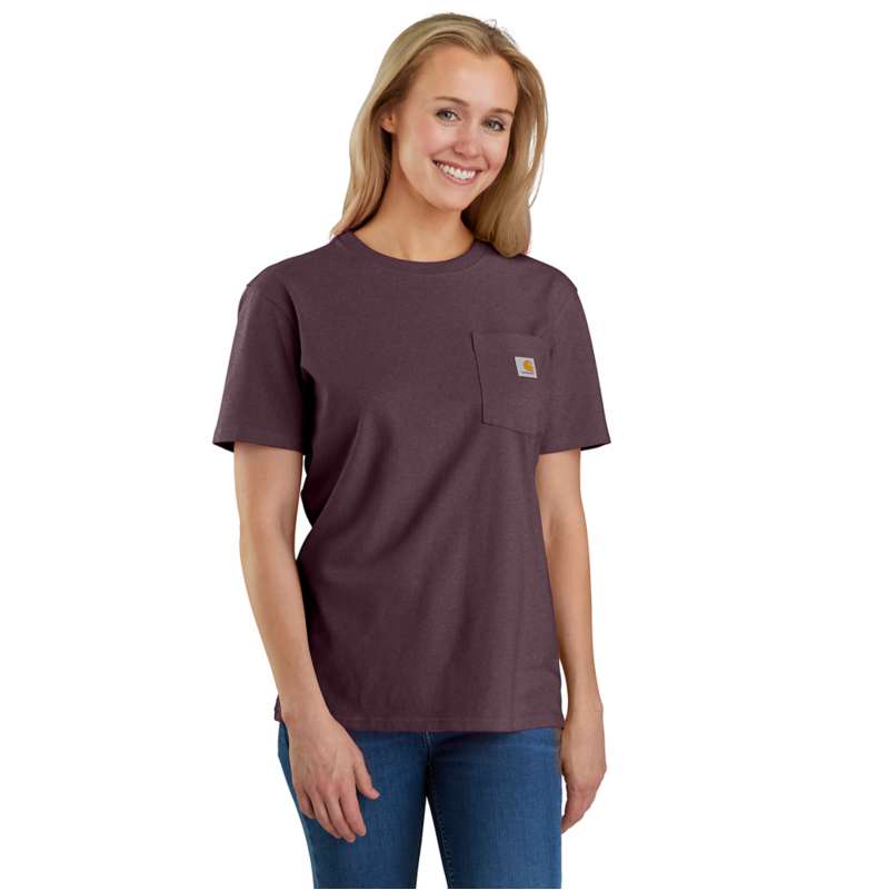 Carhartt  Blackberry Heather Women's Loose Fit Heavyweight Short-Sleeve Pocket T-Shirt