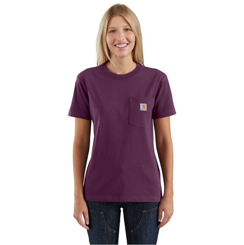 Carhartt  Eggplant Women's Loose Fit Heavyweight Short-Sleeve Pocket T-Shirt